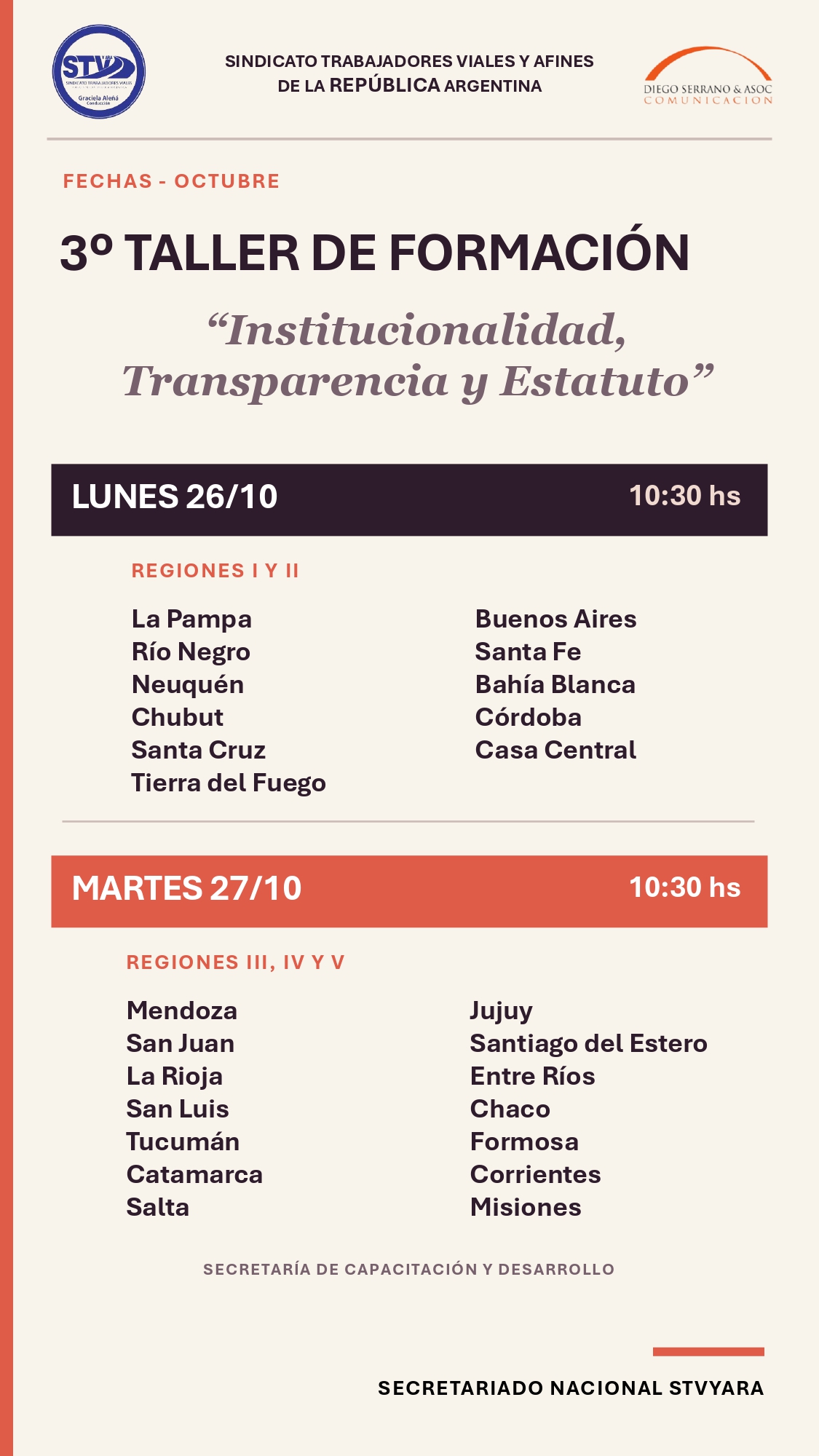 TALLER DE FORMACION: INSTITUCIONALIDAD, TRANSPARENCIA Y ESTATUTO